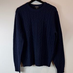Todd Snyder Navy Cable-Knit Crewneck Sweater
